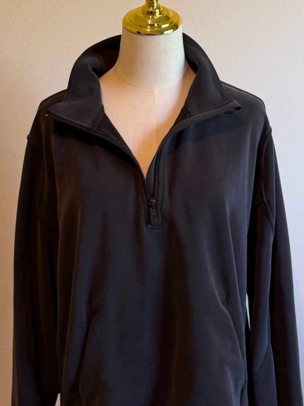 Lululemon Brushed Softstreme Half Zip Pullover Black Size L Large Black - Picture 7 of 12